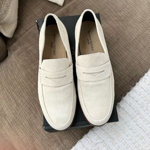 Men’s Devyn Suede Penny Loafer Off White Size 11.5